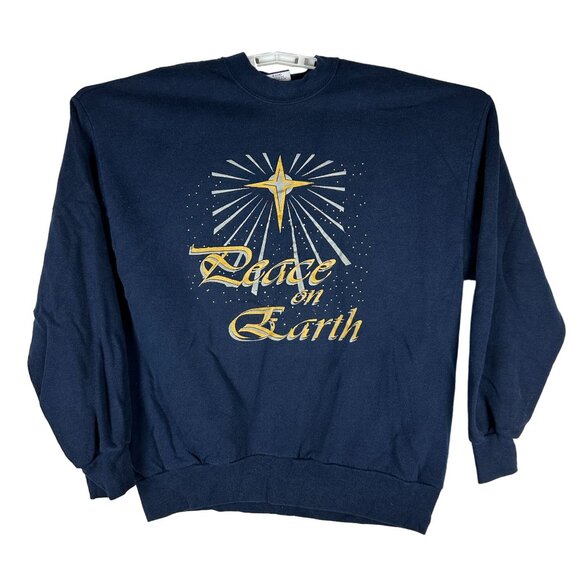 Disney Womens Vintage Pooh 100 Acre Collection Peace On Earth Sweatshirt Size XL - Picture 1 of 7